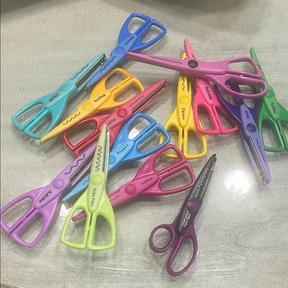Colorful Craft Scissors Set of 14 - Picture 1 of 3
